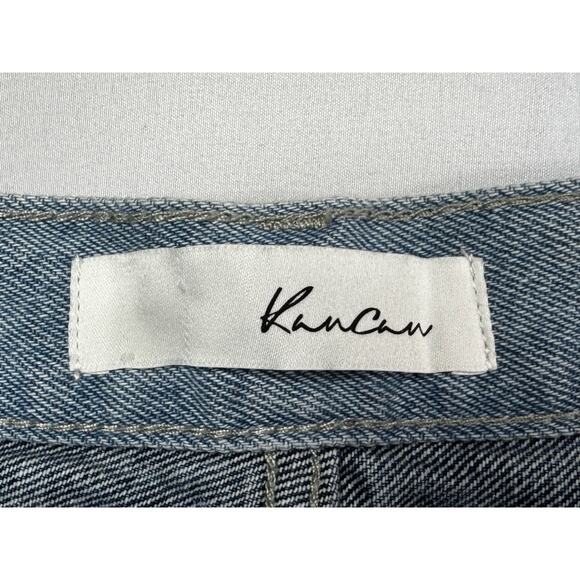 Kancan Women's 2-Tone Button Fly Tapered Leg Blue Denim Jeans - Sz 15 (36x28.5) - Picture 5 of 6